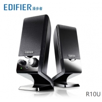 漫步者（EDIFIER） R10U迷你台式机影响USB笔记本电脑音箱家用重低音炮2.0有线小音响 黑色