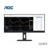 AOC Q34P2 34英寸显示器 IPS技术 75Hz Type-C WFHD 21:9带鱼屏 人体工学支架 节能认证