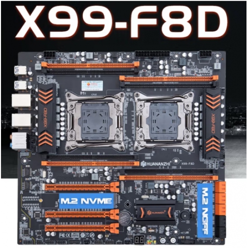 华南 X99-F8D 双路 服务器主板 DDR4 LGA2011-3
