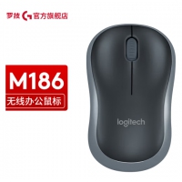 罗技(logitech) M186 无线 单鼠标 USB接口舒适办公即...
