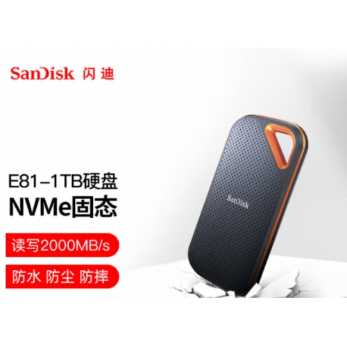 闪迪(SanDisk) E81 4T 固态移动硬盘 USB3.2Type-C 高速传输2000M/S