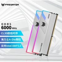 宏碁(Acer) 掠夺者 炫光星舰64G6000 32G*2 C32 RGB灯条 银 台式...
