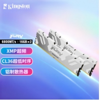金士顿 (Kingston)DDR5白色  FURY 32G6800套装野兽(16G*2) DDR5台式机内存条 