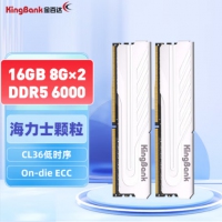 金百达(KINGBANK) 银爵系列16G6000 DDR5 8G*2 台式机内存