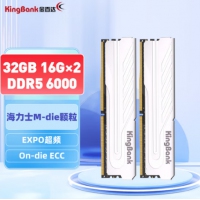 金百达(KINGBANK) 银爵系列32G6000 DDR5 16G*2 台式机内存
