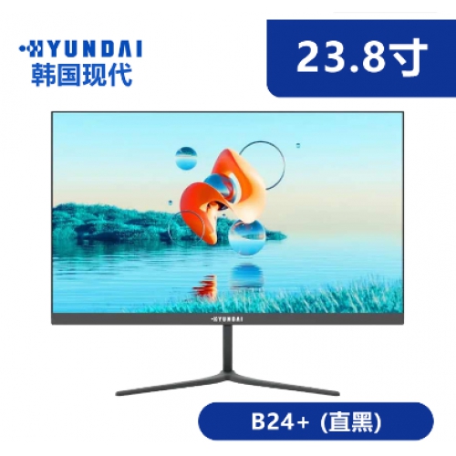 现代显示器 B24+  24寸 ( 直黑 )(IPS硬屏) V+H ( hdmi线 ) 75Hz