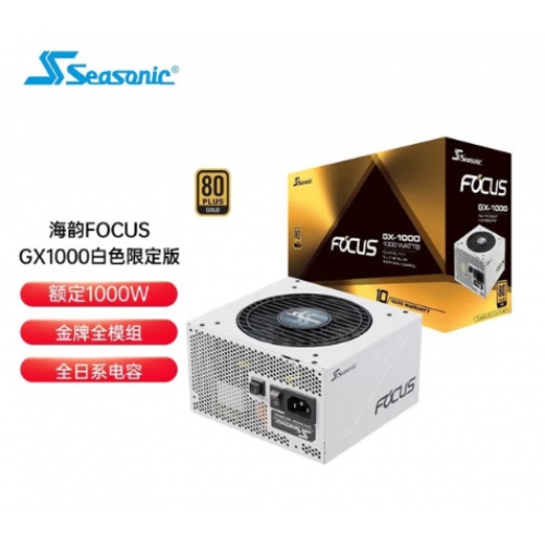 海韵 FOCUS GX1000白色  1000W金牌全模组 ATX 十年保修