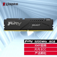 金士顿 Kingston 16G5200骇客单 DDR5台式机内存条 Beast野兽系列