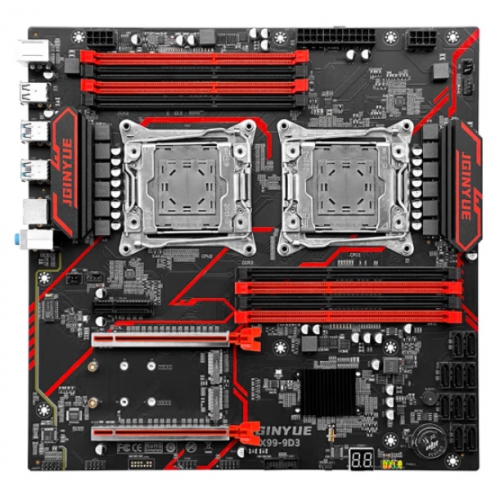 精粤 X99-9D3 双路 D3 8槽 双M2 2个Pcie*16 1个Pc1e*1 10个SATA3. 主板